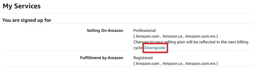how to downgrade your amazon seller account step 3 image